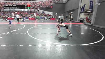 72 lbs Semifinal - Taylor Alfson, Smooth Moves/Valders vs Brecken Reynolds, Prairie Wrestling