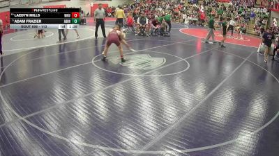 113 lbs Champ. Round 3 - Adam Frazier, Auburn vs Laedyn Mills, White River