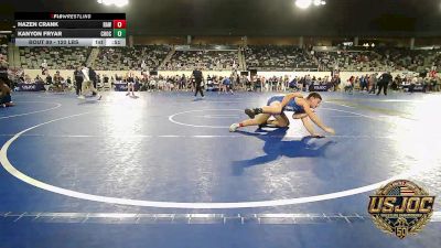 120 lbs Consi Of 8 #2 - Hazen Crank, Raw Wrestling Club vs Kanyon Fryar, Choctaw Ironman Youth Wrestling