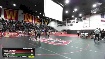 285 lbs Champ. Round 2 - Isaac Cazares, Long Beach Wilson vs Tyler Gaines, Long Beach Poly