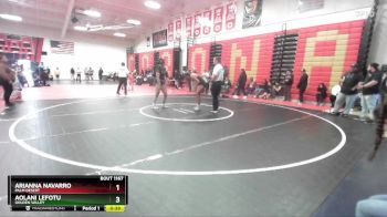 155 lbs Cons. Round 7 - Arianna Navarro, Palm Desert vs Aolani Lefotu, Golden Valley