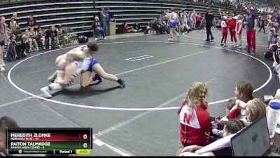 126 lbs Semis & 1st Wrestleback (8 Team) - Meredith Zlomke, Nebraska Blue vs Paiton Talmadge, Kansas Aqua Lizard