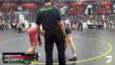 145 lbs Quarterfinal - Dustin Skerbeck Jr, Escanaba Youth WC vs Landon Guilford, Portland WC