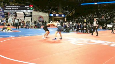 144 Class 3 lbs 3rd Place Match - Gabrian Bridges, Marshfield vs Austin Stevick, St. Michael The Archangel