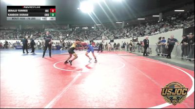 76 lbs Quarterfinal - Jerald Torres, OKC Saints Wrestling vs Kandon Doran, Choctaw Ironman Youth Wrestling