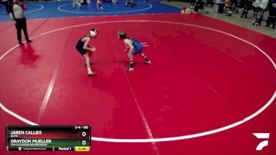 80 lbs Quarterfinal - Draydon Mueller, LSH (LeSueur/Henderson) vs Jaren Callies, Elite