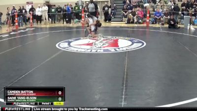 70 lbs Quarterfinal - Sadie Yang-Elson, Summit Wrestling Academy vs Camden Batton, Summit Wrestling Academy