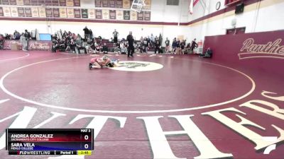124 lbs Champ. Round 1 - Sara Vela, Menlo College vs Andrea Gonzalez, Sacramento City College