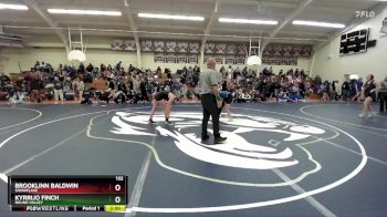 132 lbs Champ. Round 1 - Kyrrijo Finch, Round Valley vs Brooklinn Baldwin, Snowflake