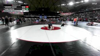 Boys 4A 215 lbs Quarterfinal - Gabe Porter, Woodinville vs Braeden Harvey, Mead
