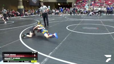 76 lbs Champ. Round 2 - Knox Vrana, Kansas Young Guns Wrestling Cl vs Bennett Scheier, Lawrence Elite