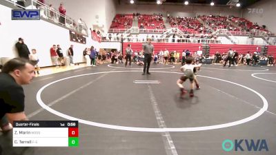 43 lbs Quarterfinal - Zerek Marin, Woodward Youth Wrestling vs Cole Terrell, F-5 Grappling