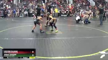 65 lbs Cons. Round 4 - Azlynn Glavan, Black Knights Youth WC vs Emma Ranger, Algonac Mat Rats