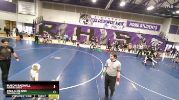 86 lbs Cons. Semi - Mason Radmall, Pleasant Grove vs Collin Olson, Team Prestige