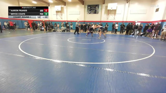 Boys 215 lbs Champ. Round 1 - Bryce Coats, Pioneer Boys vs Aaron Peakes ...