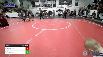 49 lbs Quarterfinal - Garrett Potts, Wagoner Takedown Club vs Tristan Price, Tahlequah Wrestling Club
