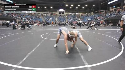 165 lbs Champ. Round 2 - Robert Cazares, Colby Community College vs Gavin Braun, Dakota Wesleyan (S.D.)