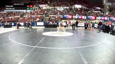 G - 130 lbs 1st Place Match - Julia Kay, Flathead (Kalispell) Girls vs Taylor Lay, Helena Capital Girls