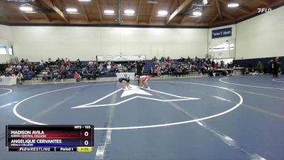 103 lbs 1st Place Match - Madison Avila, North Central College vs Angelique Cervantes, Menlo College