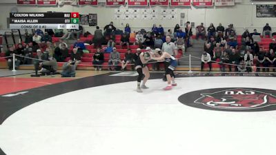 126 lbs Consi Of 8 #2 - Colton Wilkins, Mt. Anthony Union vs Maisa Allen, Otter Valley