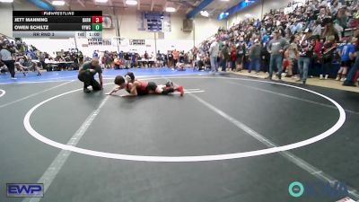 76 lbs Rr Rnd 3 - Jett Manning, Barnsdall Youth Wrestling vs Owen Schiltz, Verdigris Youth Wrestling