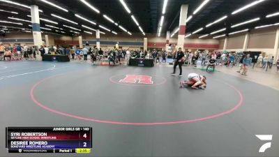 140 lbs Round 1 - Syri Robertson, Skyline High School Wrestling vs Desiree Romero, Boneyard Wrestling Academy