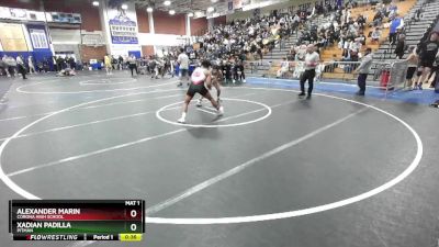 157 lbs Cons. Round 4 - Alexander Marin, Corona High School vs Xadian Padilla, Pitman