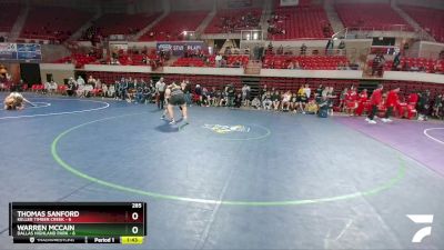 285 lbs Quarters & 1st Wb (16 Team) - Thomas Sanford, Keller Timber Creek vs Warren McCain, Dallas Highland Park