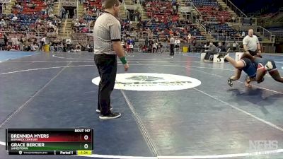 170 lbs Quarterfinal - Grace Bercier, Jamestown vs Brennida Myers, Bismarck Century