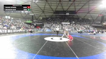 Boys 2A 106 lbs Champ. Round 2 - Brandon Bair, Sequim vs Shane Spindel, Washington