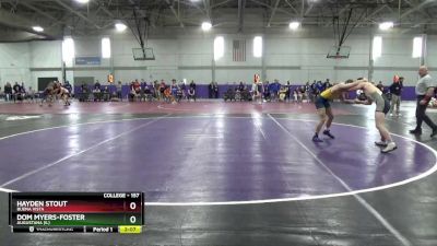 157 lbs Cons. Round 2 - Dom Myers-Foster, Augustana (IL) vs Hayden Stout, Buena Vista