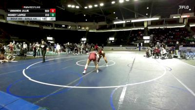 Girls 130 lbs Cons. Semi - Amanda Lillie, White River (Girls) vs Honey Lopez, Davis (Girls)