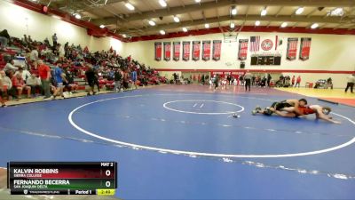 133 lbs Cons. Round 2 - Fernando Becerra, San Joaquin Delta vs Kalvin Robbins, Sierra College