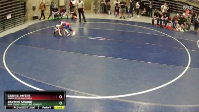 45 lbs Champ. Round 2 - Cash R. Myers, Green River Grapplers vs Paxton Savage, Iron County Wrestling Academy