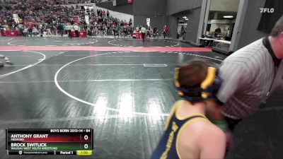 84 lbs Cons. Round 2 - Anthony Grant, Medford vs Brock Switlick, Wausau West Youth Wrestling