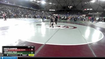 102 lbs Champ. Round 2 - Arcadius Cruz, Team Aggression Wrestling Club vs Rocco Gannon, Inland Northwest Wrestling Training Center
