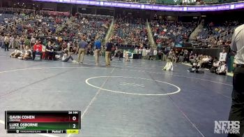 3A 144 lbs Semifinal - Luke Osborne, Ashe County vs Gavin Cohen, Croatan