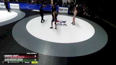 175 lbs Cons. Round 3 - Andrew Croft, Fremont High School Wrestling vs Gurdarsham Singh, Ground Creatures Wrestling