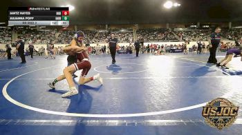 96 lbs Rr Rnd 3 - Jantz HAYES, Independent vs Julianna Poff, Harrah Little League Wrestling