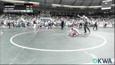 43 lbs Round Of 64 - Asher Ensey, Kiefer Youth Wrestling Club vs Ray Harris, Husky WC