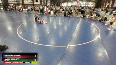 51 lbs Quarterfinal - Rivers Mortimer, Champions Wrestling Club vs Sarah J Emmett, Uintah