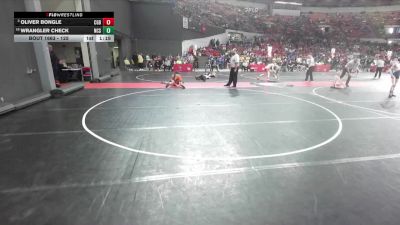 125 lbs Cons. Round 4 - Wrangler Check, North Crawford Seneca vs Oliver Bongle, Poynette Panther Youth Wrestling