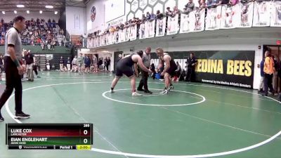 285 lbs Semifinal - Luke Cox, Lancaster vs Eian Englehart, Avon Ohio