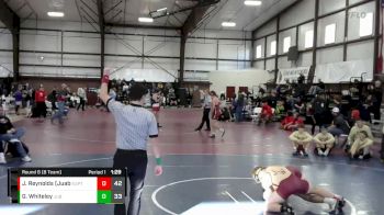 157 lbs Round 6 (8 Team) - Justus Reynolds (Juab), North Sanpete vs Gavin Whiteley, Juab B