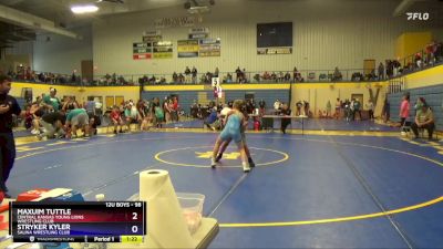 98 lbs 1st Place Match - Stryker Kyler, Salina Wrestling Club vs Maxuim Tuttle, Central Kansas Young Lions Wrestling Club