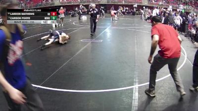 110 lbs Semifinal - Carson Foote, Midwest Destroyers Wrestling Club vs Landon Mathews, Nebraska Boyz