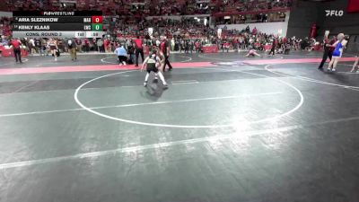 95 lbs Cons. Round 3 - Kenly Klaas, Lancaster Wrestling Club vs Aria Sleznikow, Marshfield