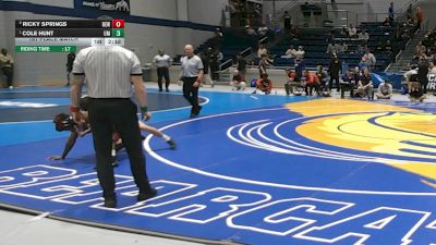 125 lbs 1st Place Match - Cole Hunt, Montevallo vs Ricky Springs, Newberry