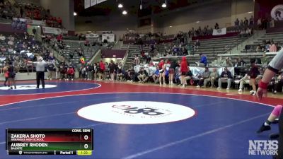 5A 120 lbs Cons. Semi - Aubrey Rhoden, Bauxite vs Zakeria Shoto, Arkansas High School