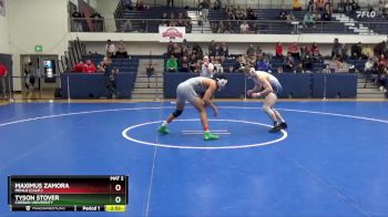 174 lbs 7th Place Match - Tyson Stover, Corban University vs Maximus Zamora, Menlo (Calif.)